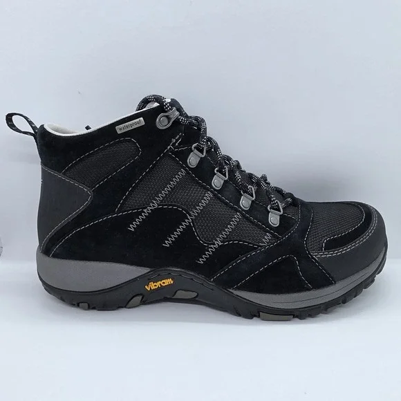 Dansko Paxton Black Suede Waterproof Hiking Boots Women's 40 / 9.5-10 Vibram - Picture 5 of 12